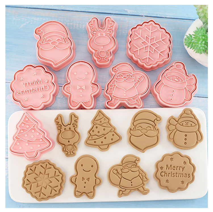 8 Pcs Christmas Cartoon Biscuit Mould Cookie Cutter