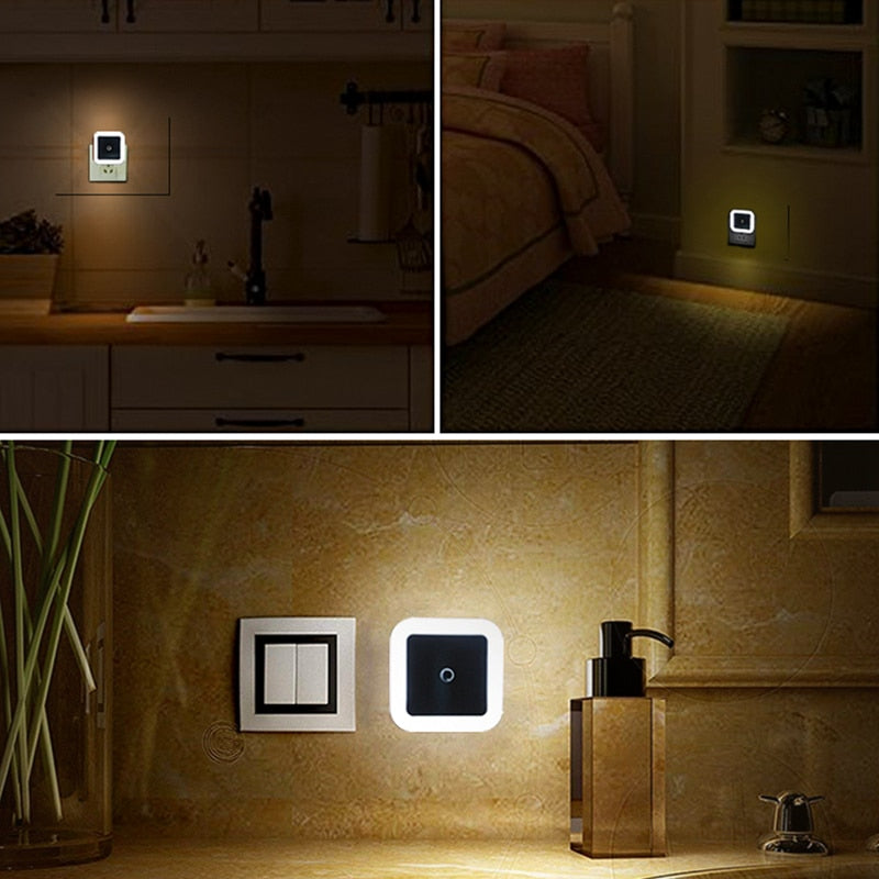 LED Night Light Wireless Motion Sensor Lighting EU US Plug Living Room Bedroom