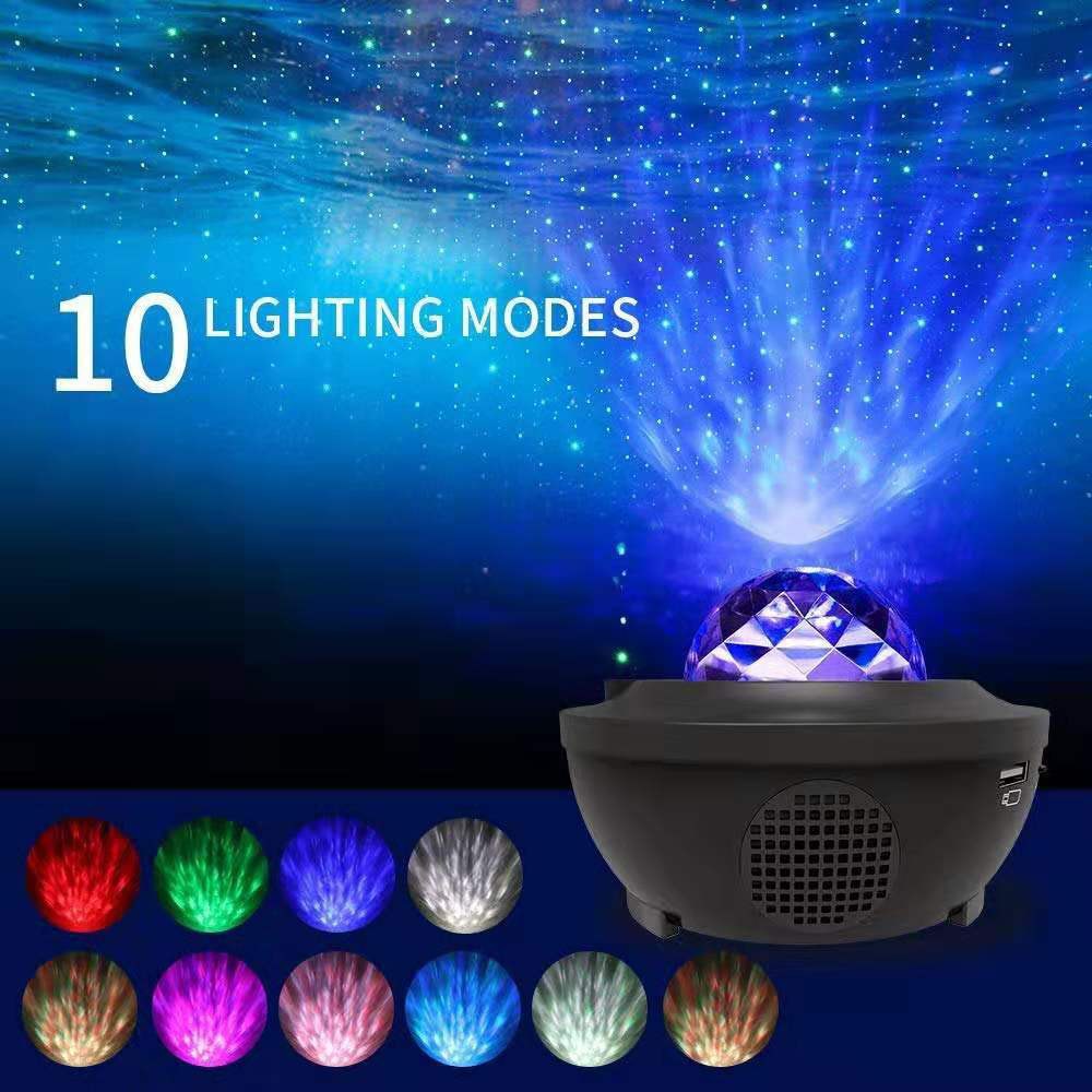 Colorful Galaxy Starry Sky Projector Light USB Blueteeth Voice Control Music Player LED Night Light Romantic Projection Lamp