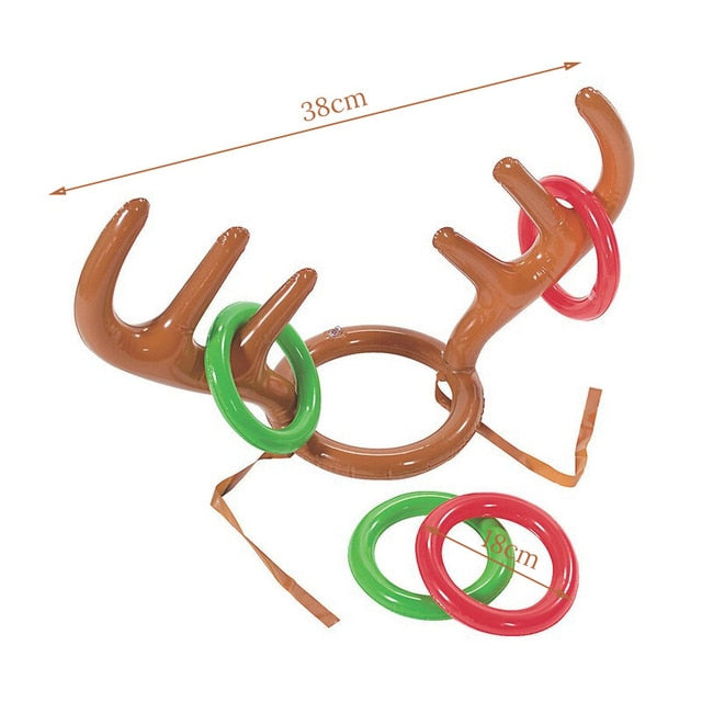 Inflatable Santa Funny Reindeer Antler Hat Ring Toss