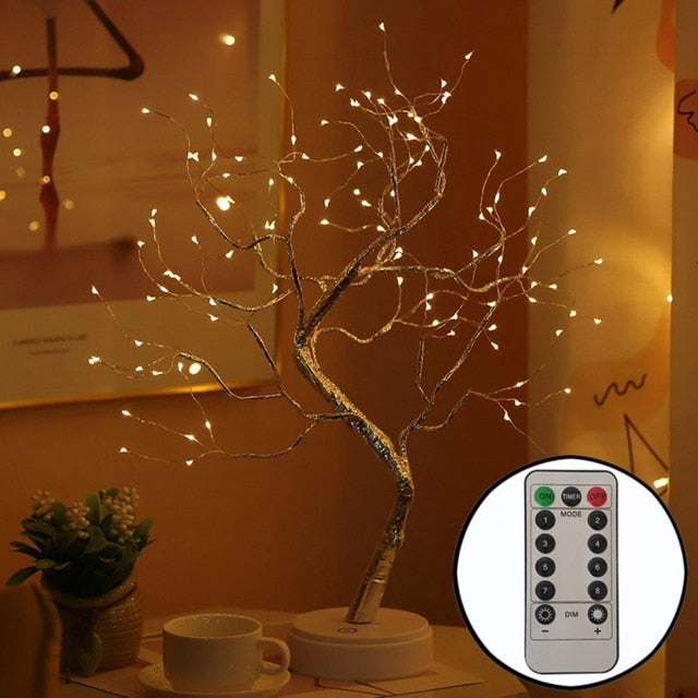 Bonsai Style Night Light Cherry Tree With remote control.