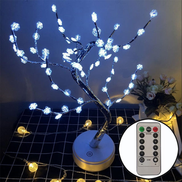 Bonsai Style Night Light Cherry Tree With remote control.