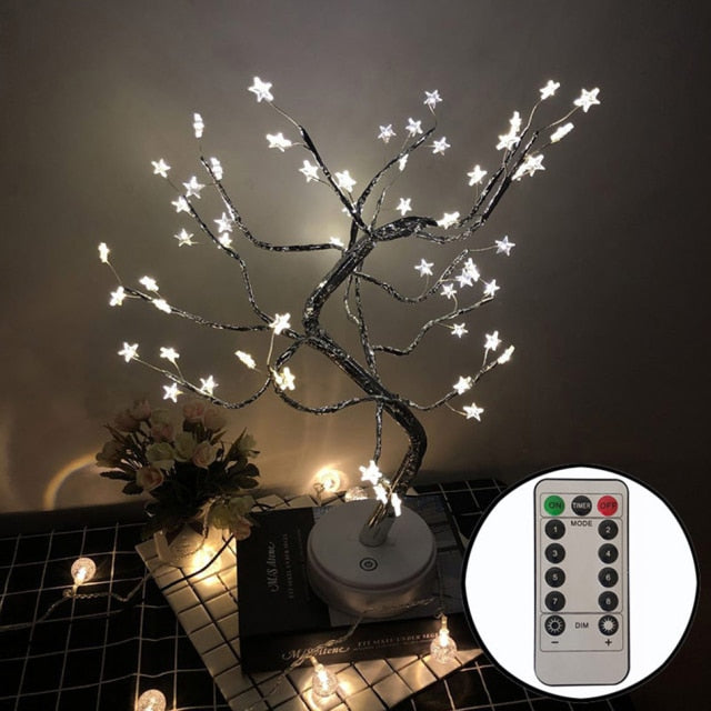 Bonsai Style Night Light Cherry Tree With remote control.